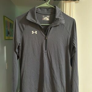 Under Armour Navy and White Striped Pullover
